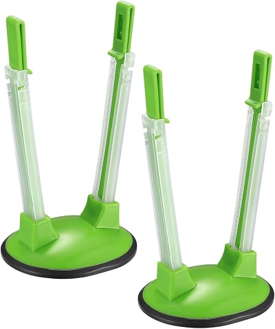 LJHOME 2 Pcs Baggy Rack Clips Adjustable Food Bag Stand Holders Green