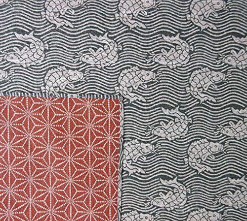 FUROSHIKI- Japanese Traditional Wrapping : Reversible (Carp: Black/Maroon) by Wanna Do good