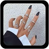Punk Layered Snake Rings Gold Snake Knuckle Rings Stacking Snake Finger Rings Animal Band Rings Open Serpent Adjustable Ring Set Jewelry for Women