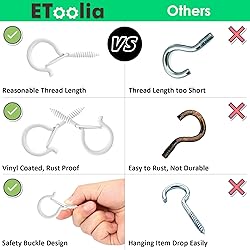 Etoolia 24 Pcs Q Hanger Hooks with Safety