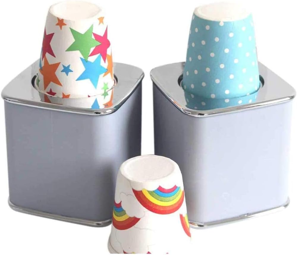 ZHANGLI Paper Cup Dispenser 3 Ounce Bathroom Container Organizer Dustproof Automatic Home Hotel Tool Rack Storage Desktop Durable: Home & Kitchen