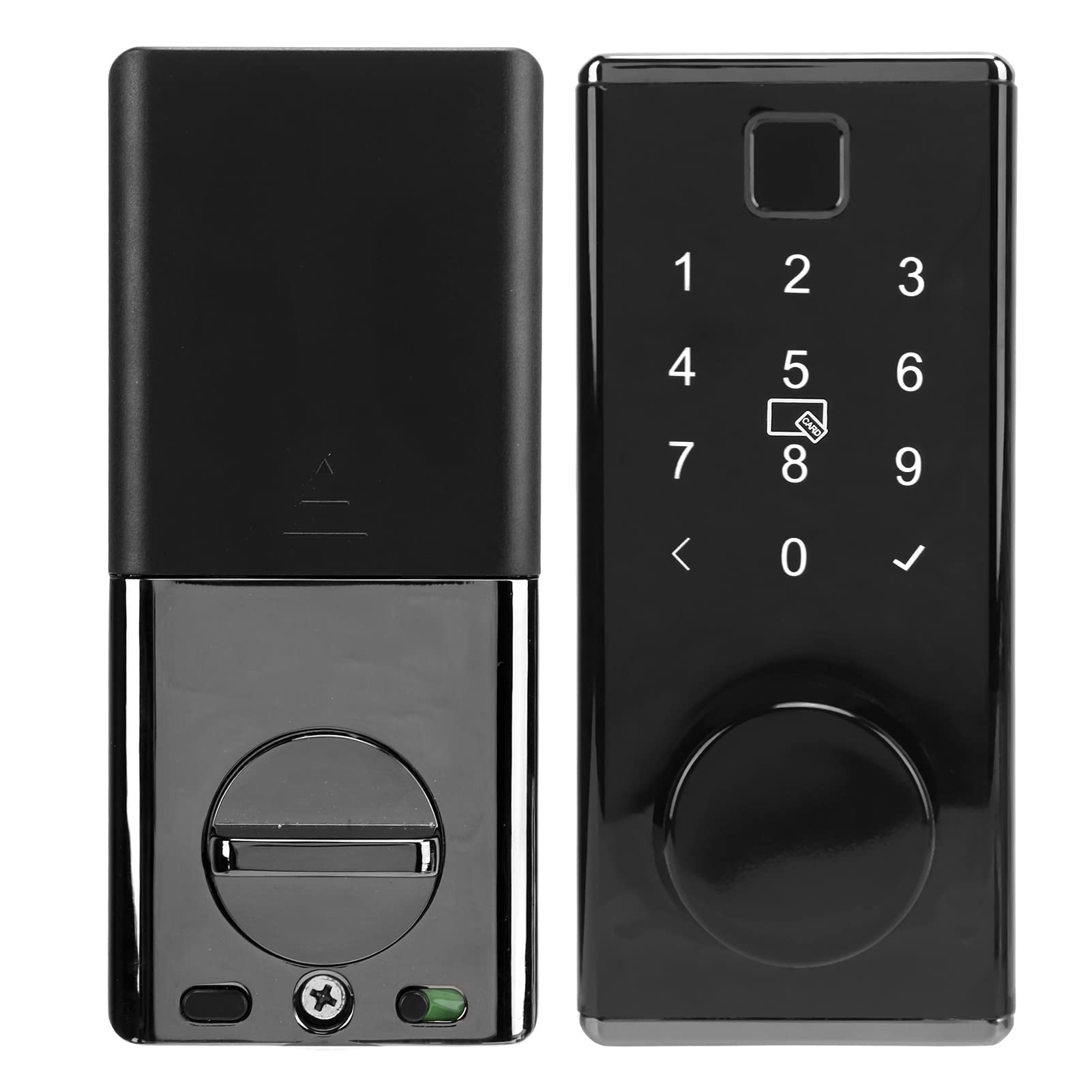 Bluetooth Smart Lock, Keyless Entry Deadbolt Door Lock Bluetooth Fingerprint Entrance Guard Card for TT Lock APP for Home,Office,Apartment (Black )