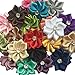 Chenkou Craft Mix 40pcs 28mm(1 1/8) Satin Ribbon Flowers Bows Rhinestone Wedding Ornament Appliques