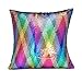 LAGHCAT Reversible Cushion Covers Christmas Sequins Mermaid Pillow Cases with Magic Mermaid Sequin (Colorful and Silver,ONLY Pillow Case)
