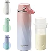 HEYTRIP Portable Breastmilk Cooler - 20oz Stainless Steel Milk Chiller Bottle for Travel & Work | Reusable Breastmilk Storage Container, 36+ Hour Cooling, TSA Approved | Rosy Azure
