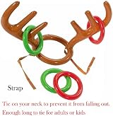 YAAVAAW Christmas Ring Toss Games 2 Reindeer Antler Hat 8 Rings Indoor view 3
