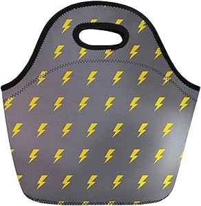 Bolsa De Almuerzo,Dibujos Animados Amarillos Relámpagos Grises Y