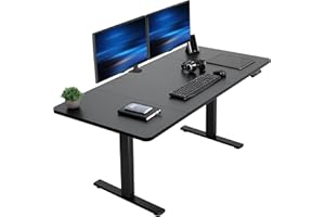 VIVO Electric 60 x 30 in Standing Desk, Memory Height Adjustment, 1B Series, Holds 220 lbs, Black Top Black Frame, DESK-KIT-1