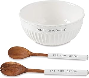 Mud Pie FLUTED LARGE SALAD BOWL SET, 5
