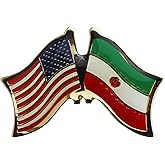 USA and Iran Flag Die-struck Metal Friendship Lapel Pin with Butterfly Clasp Closure