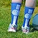 ChalkTalkSPORTS Athletic Half Cushioned Crew Socks | Mid Calf | Volleyball | Royal Blue/White, One Size