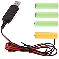 GMBYLBY USB Power Converter AA Battery Eliminators Replace 4Pcs 1.5V AA Batteries for Remote Control LED Light Electronic Toy Aa Battery USB