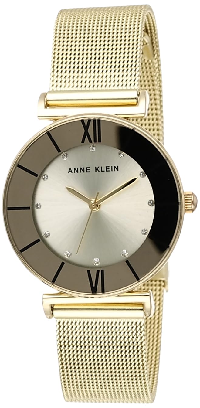 Anne Klein Women's Glitter Accented Mesh Bracelet Watch Image
