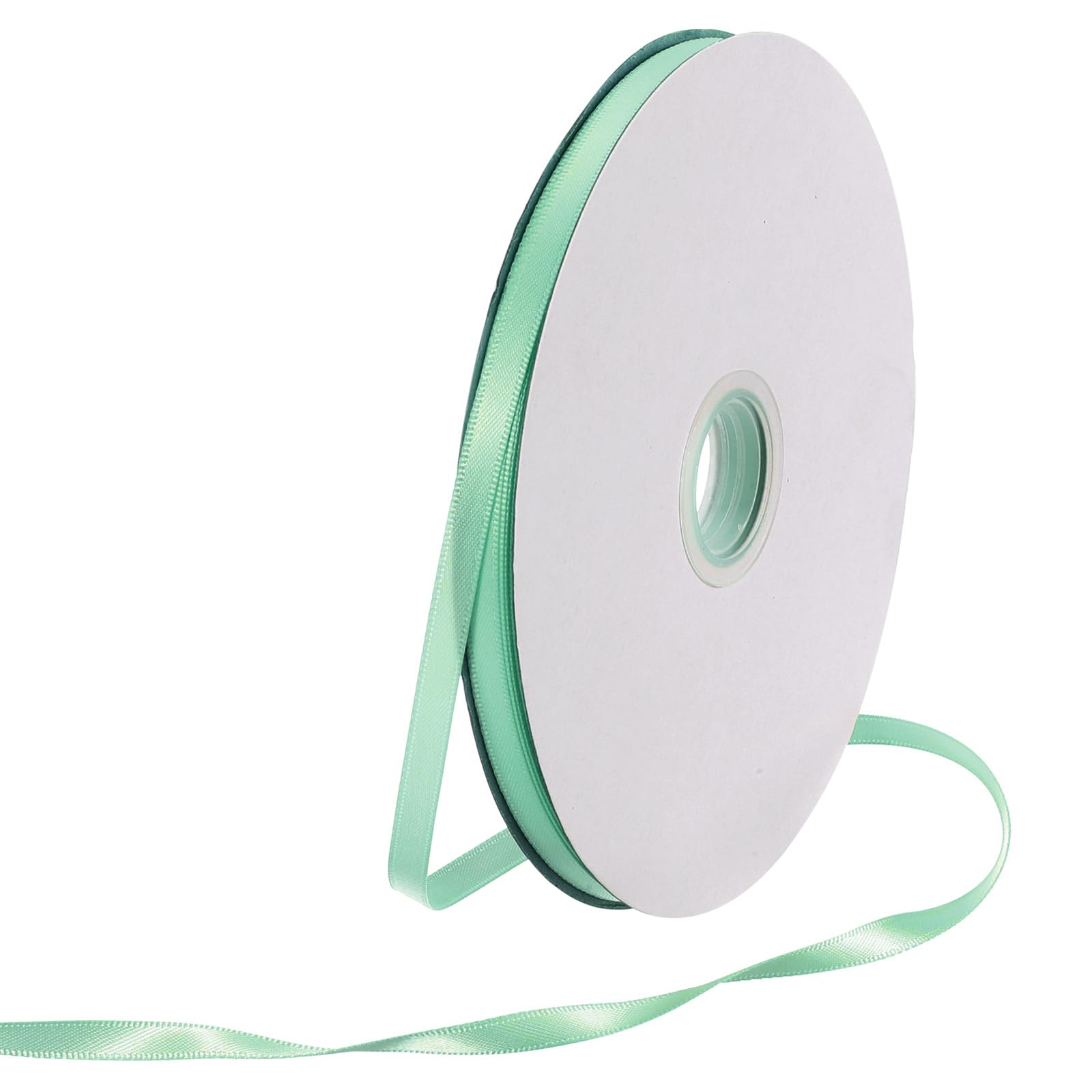 Rebower 6mm Satin Ribbon 64m Thick Double Face Grosgrain Silk Ribbon, [for Gift Wrapping, Hair Bows, Wedding, Cake, Flower] - 70 Yard/210ft/ Turquoise Green