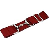 CELAEQ BASICS 2-Inch Elastic Equestrian Belt Silver Snaffle Bit Buckle, Comfortable and Stretchable Horse Riding Accessory (Silver Buckle, Maroon)