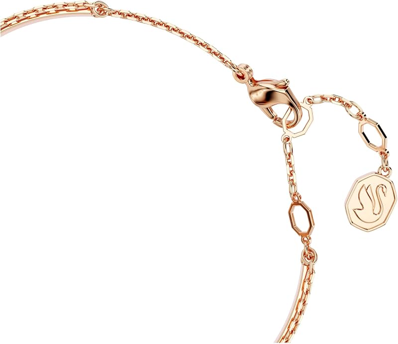 Swan Armreif, Rosé Vergoldeter Damenarmreif mit Schwan-Motiv und Strahlenden Swarovski Kristallen