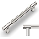 Amerdeco Brushed Satin Nickel Knurled Cabinet Pulls 5 in 10 Pack | Heavy Duty Thick-Wall Handles,For Kitchen, Bathroom,Cabinets; Rust-Resistant Yet Sturdy; Easy Install, Includes 2 Size Screws