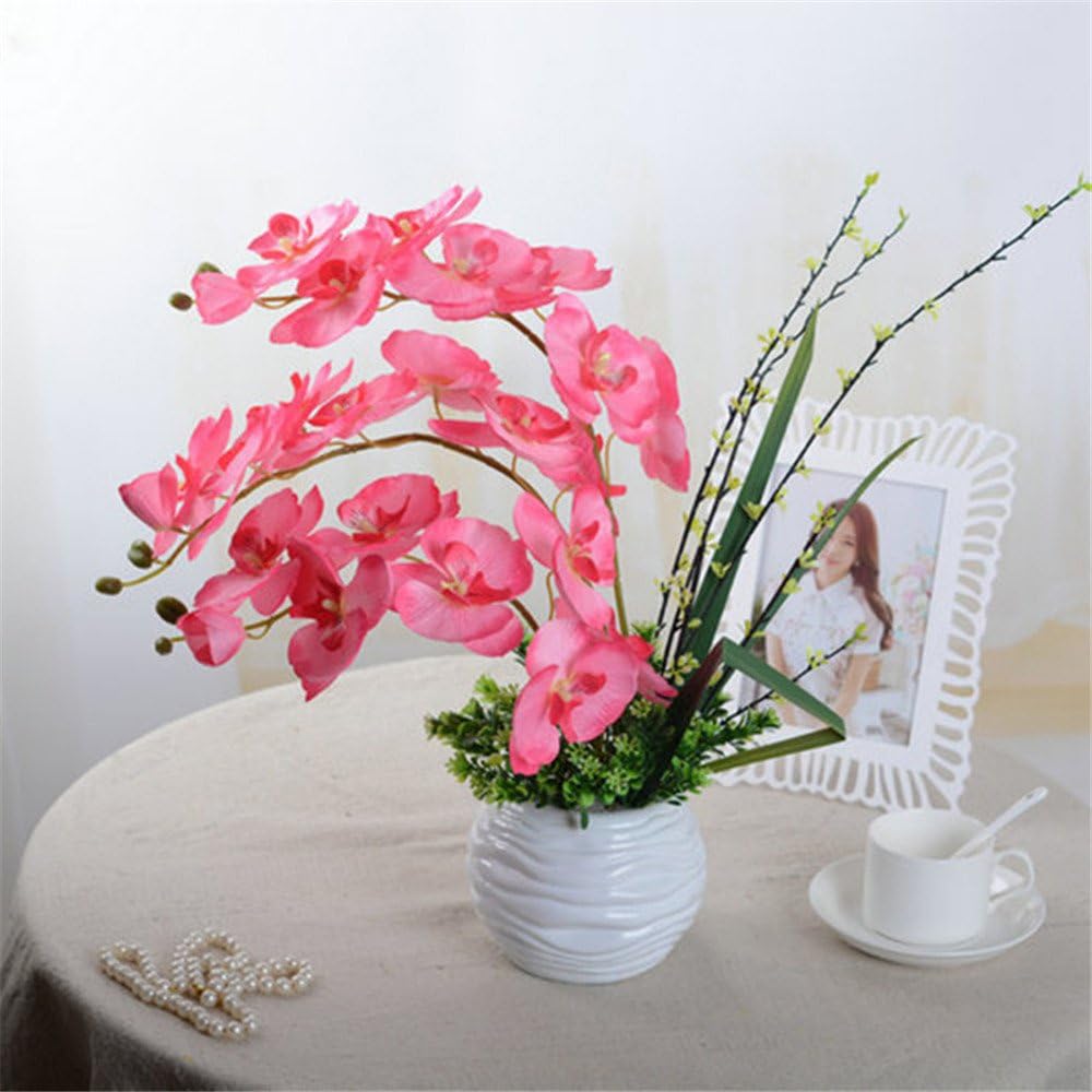 Ameublement Et Decoration Cuisine Et Maison Estiloss Com Rose Sureh Lot De 6 Branches Artificielles De Phalaenopsis A 8 Tetes Au Toucher Reel Phalaenopsis Orchidee Bouquet En Soie Phalaenopsis Orchidee Orchidee Forcrafts Arrangement
