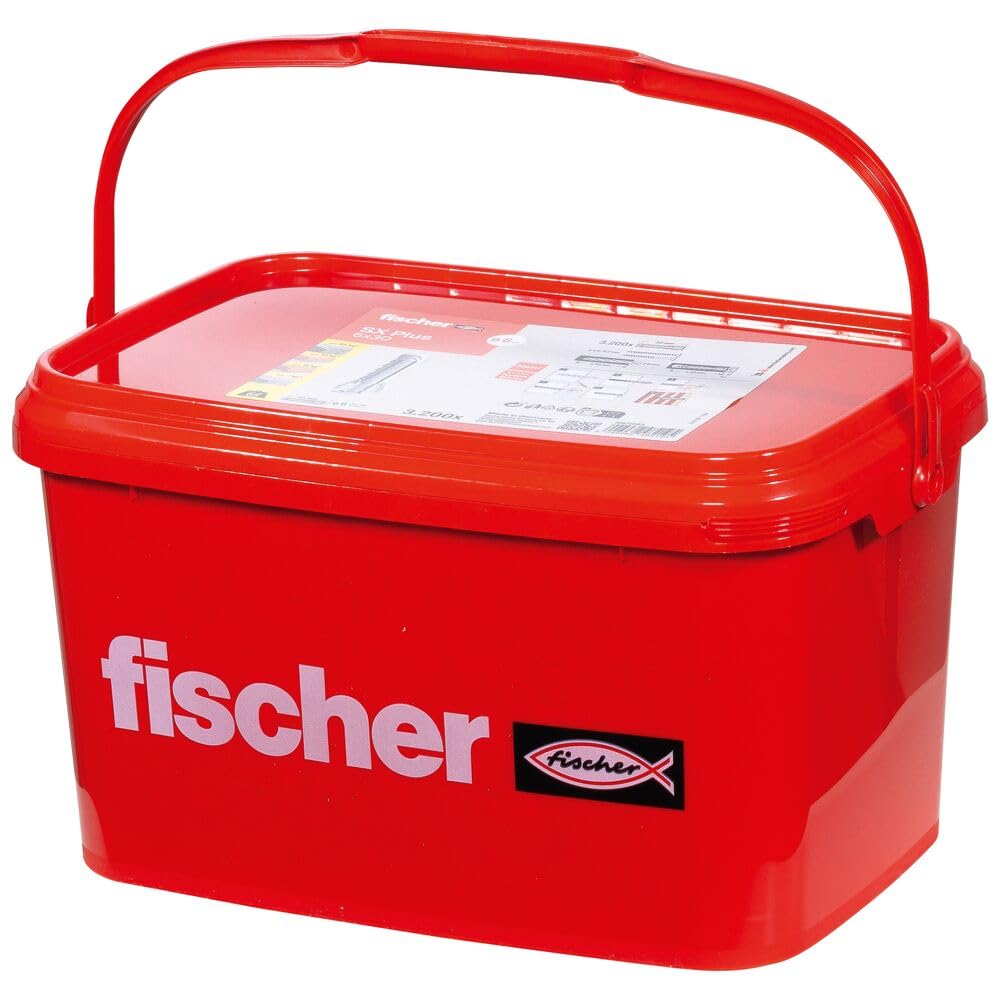 fischer 567893 SX Plus Expansion Wall Plug, 6mm x 30mm, Tub of 3,200 Plugs — image 1