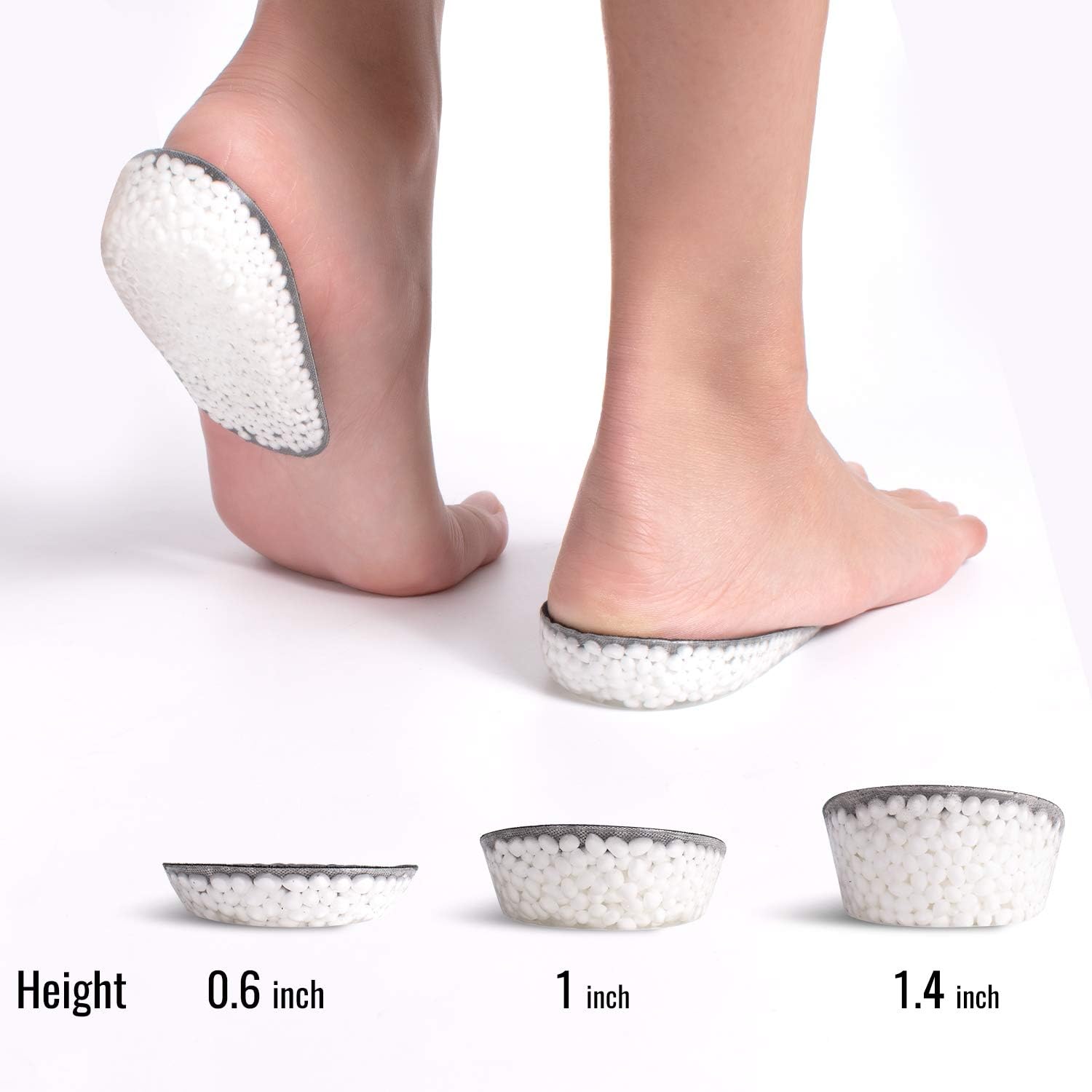 Heavy Duty Heel Cups Heel Seats Inserts for Heel Pain, Plantar Fasciitis, Ankle Pain, Back Pain, Foot Pain Orthopedic Heel Inserts Shock Absorption Popcorn Insoles for Sensitive Heels Women Men Kids: Health & Personal Care
