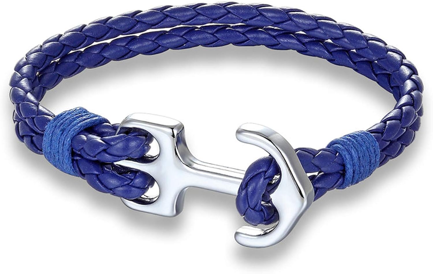 Never Ever Multilayer Charm Leather Anchor Bracelets for Men Women