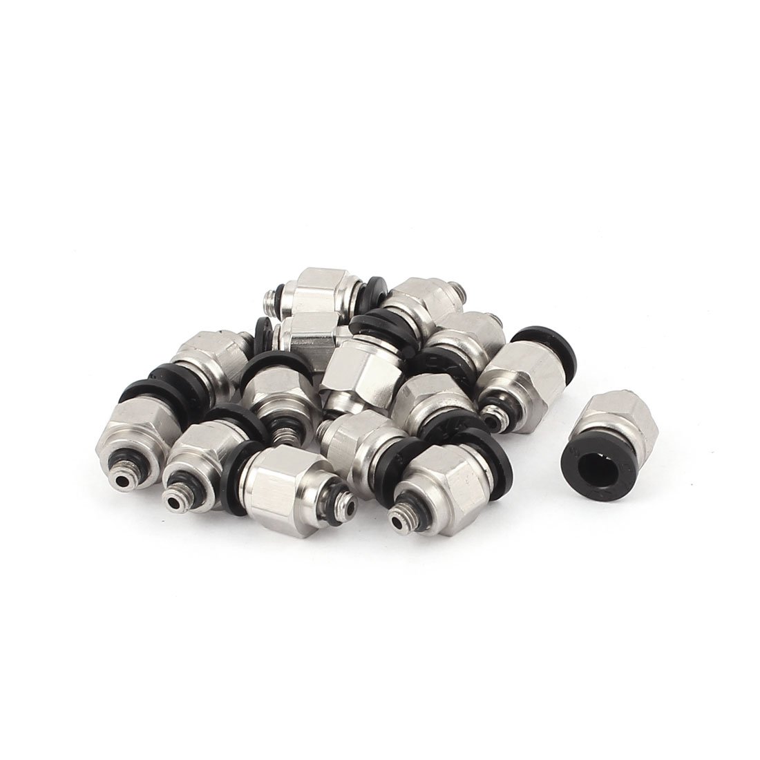 Sourcingmap M5 Thread to 6mm Hole Tube Air Pneumatic Quick Connector Fitting 15Pcs