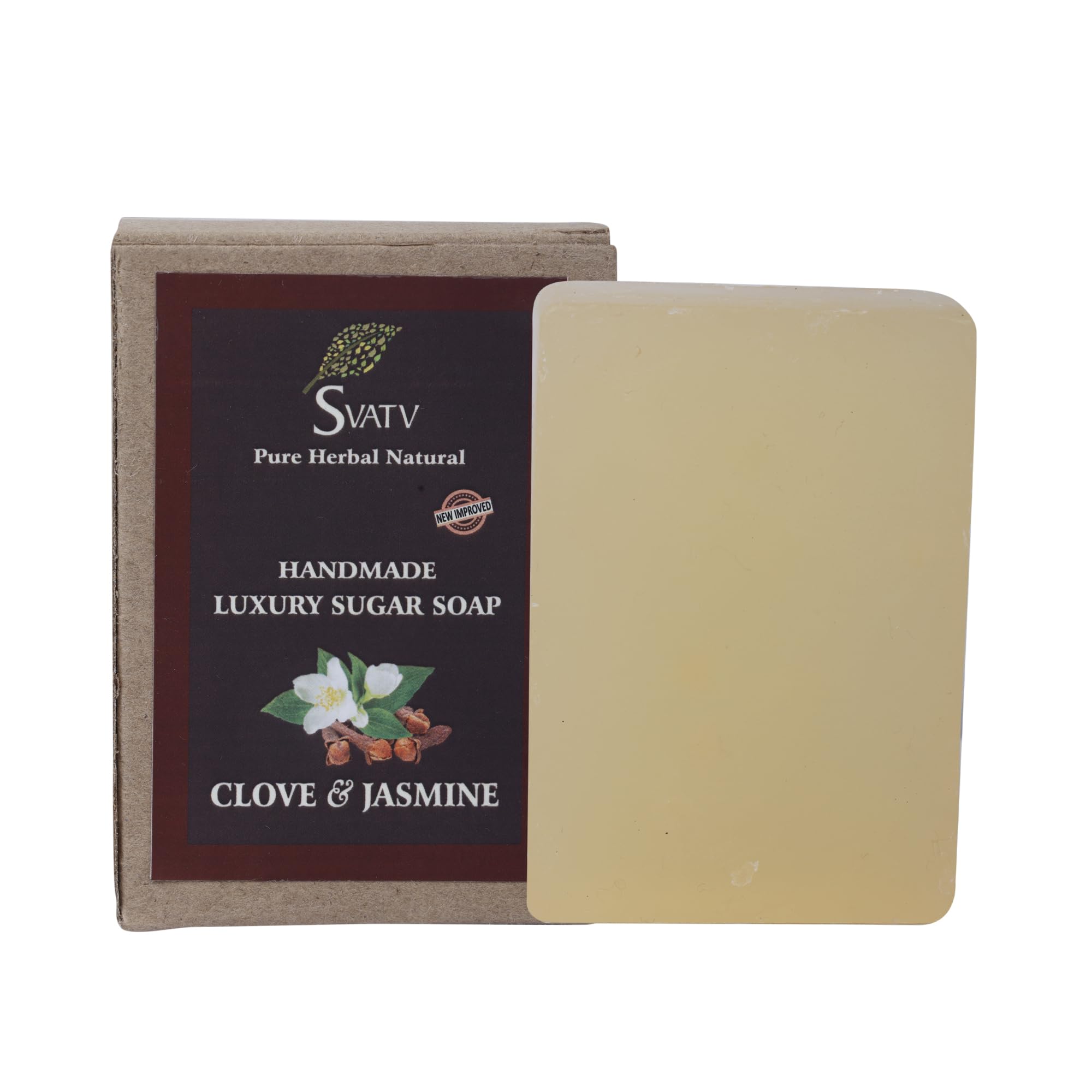 SVATV Soap Clove And Jasmine - Best Exfoliating Bar, Traditional Ayurvedic Herbal Soap For All Skin Type - 125 Grams