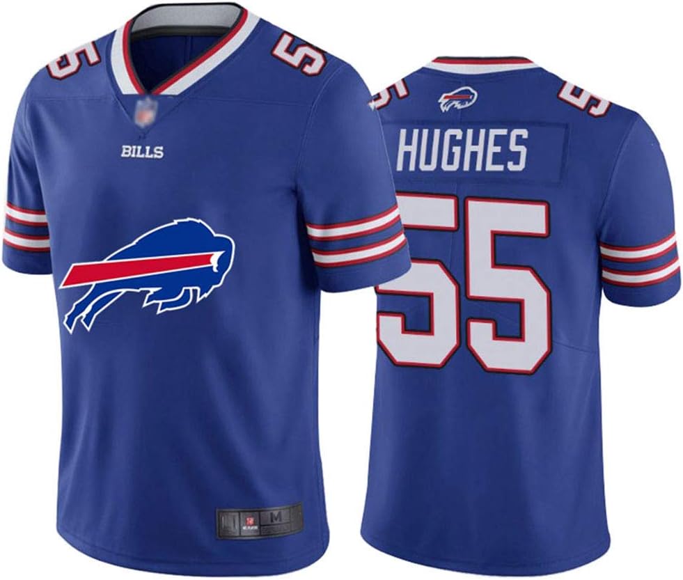 XYEQX Jerry Hughes 55 Jersey de fútbol Americano Bills, Jersey de