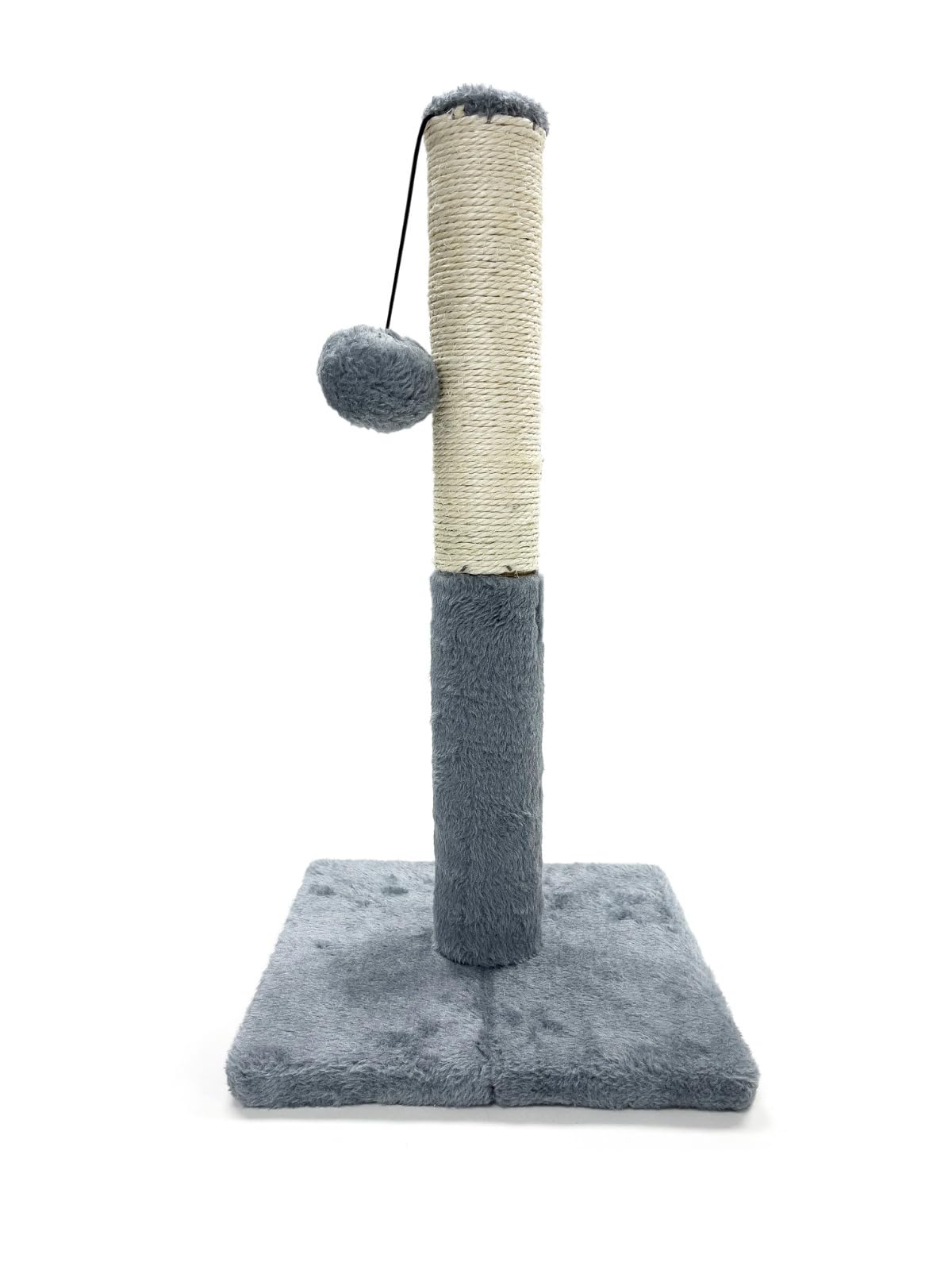 Webeasy 48cm Tall Cat Scratching Post, Claw Scratcher Sisal Rope Covered Soft Smooth Plush, Vertical Scratch [Full Strectch], Modern Design 48cm Height (Grey)
