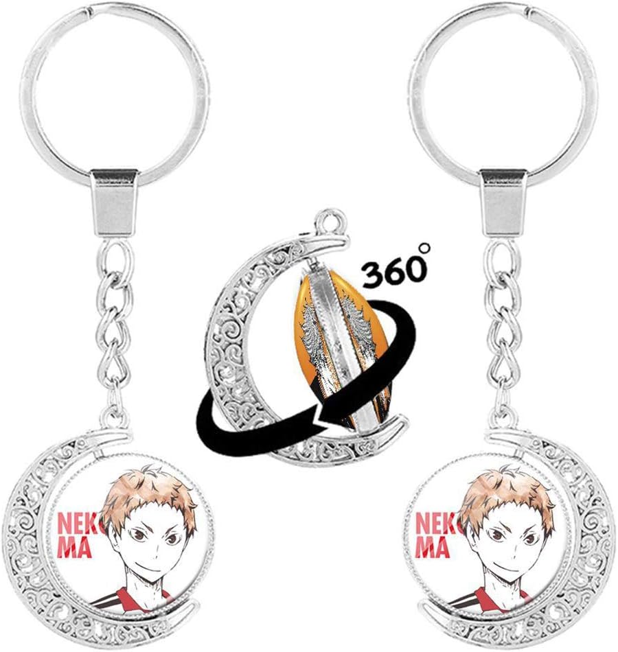 Sports Souvenirs Fan Shop Alloy Keychain Anime Accessories For Fans Apehuyuan Haikyuu Key Ring With 360 Rotatable Pendant Newsmada Com