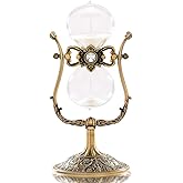 Hourglass Timer Sand Clock 60 Minutes, 360&deg; Rotating Large Brass Vintage Sandglass Timer, Antique 1 Hour Glass Sand Watch for Decoration