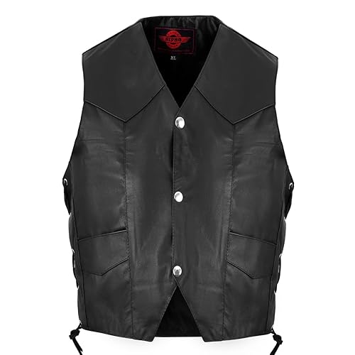 Alpha Children's Leather Motorcycle Vest For Boys Girls SOA