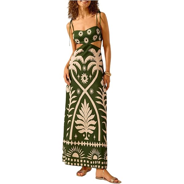 chinese dress ladies Bloom Garden Maxi in Off-White by FARM RIO ACTIVE at Amazon Women's  Clothing store
