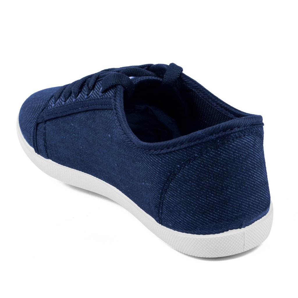 asian shoes lr-13 navy blue canvas ladies shoes