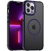 DEERLAMN Strong Magnetic Case for iPhone 15 Pro Max 6.7-Inch,[Compatible with Magsafe][Military Grade Drop Protection] Translucent Matte Shockproof Protective Phone Cover-Frosted Purple