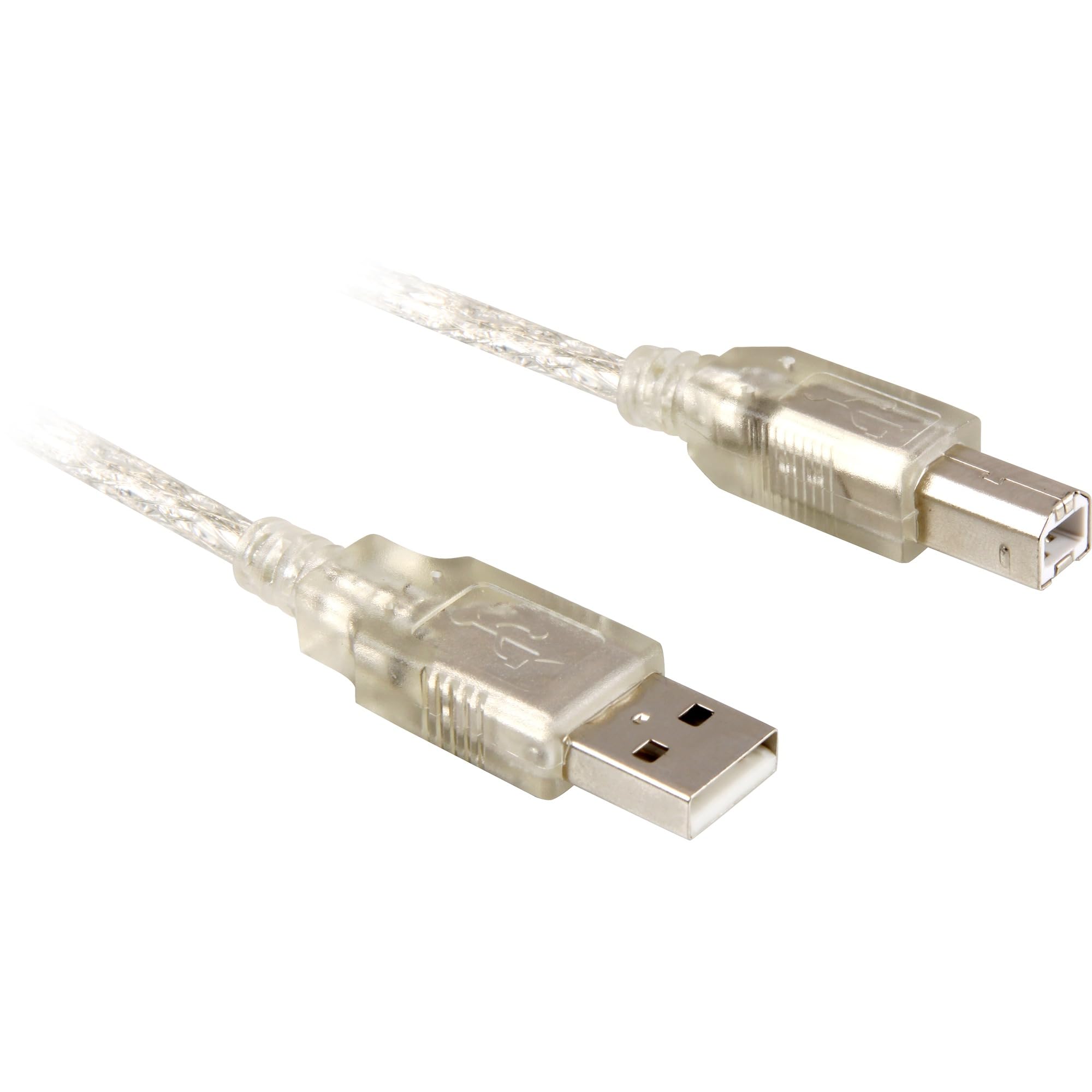 Delock KB000384 USB 2.0 Type-A Male to USB 2.0 Type-B Male Cable, Transparent