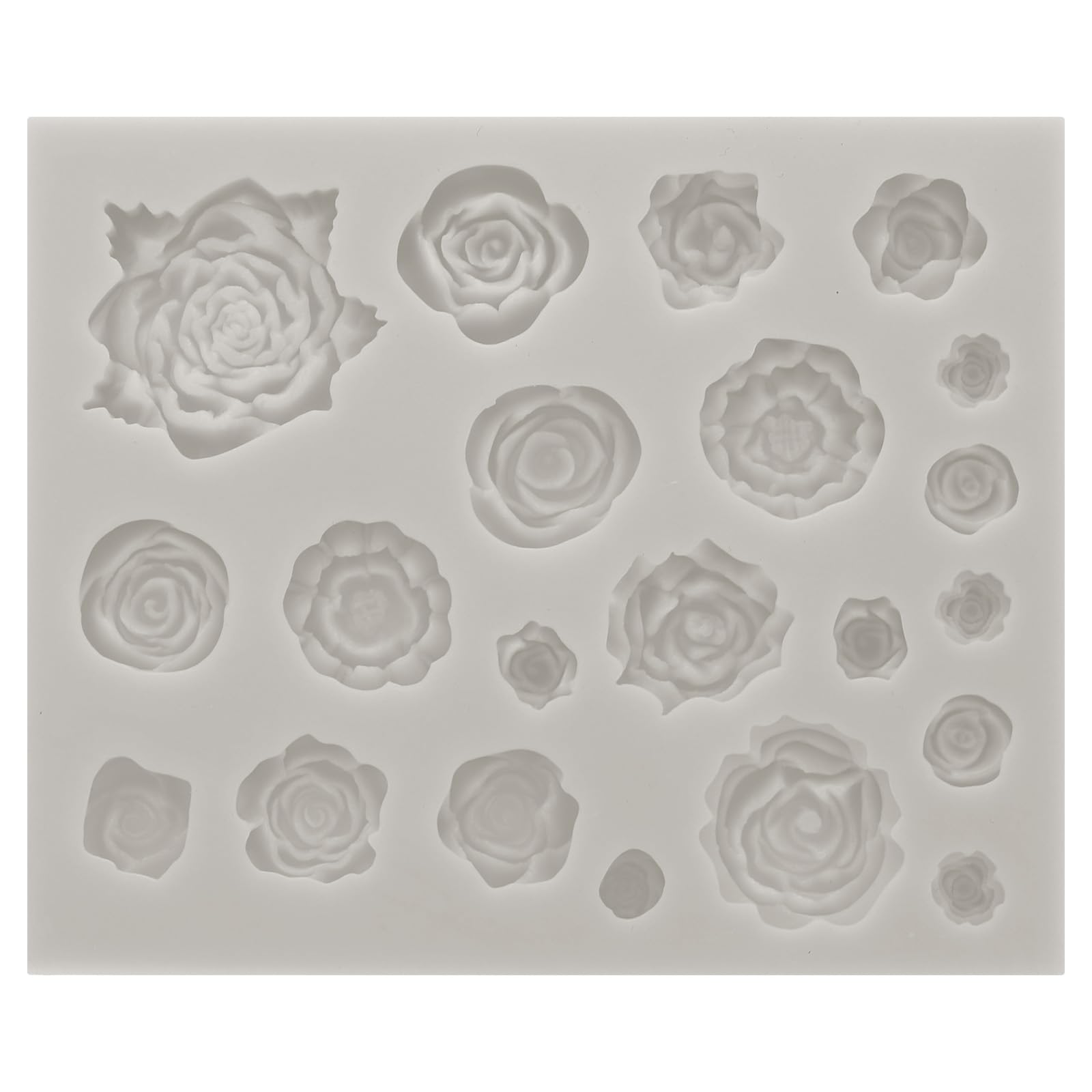 PATIKIL Polymer Clay Mold, Clay Mold Fondant Mold Roses Flower Mold Silicone for Crafts Air Dry DIY Cake Chocolate Candy Sugar Baking, Grey