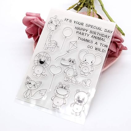 Zoo Animals Elephant Zebra Lion Silicon Clear Rubber Stamps Seal Scrap Booking Cards Stamp Card Making Scrap Booking Re Usable Transparent Sets Paper Party Supplies Vadel Com