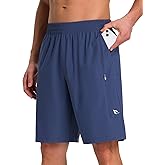 baleaf Men's Athletic Running Shorts 9" Quick Dry Workout Shorts Lightweight Sports Gym Shorts with Zipper Pockets