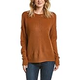 Vince Camuto Womens Long Sleeve Extend Shoulder Center Facing Seam Cozy SweaterSweater