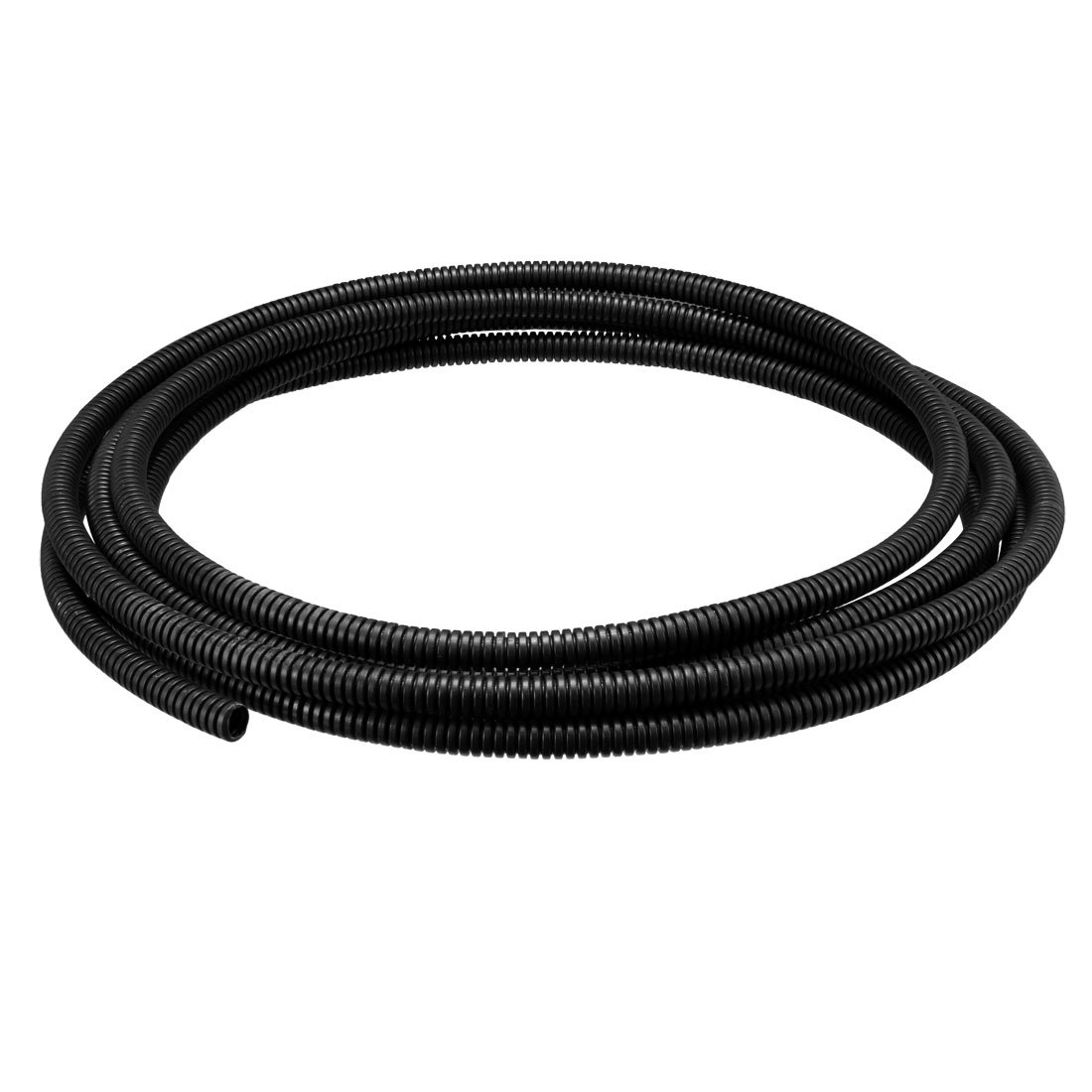 sourcingmap 4 M 6.5 x 10 mm PP Flexible Corrugated Conduit Tube for Garden,Office Black