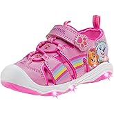 Nickelodeon Girls Paw Patrol Light Up Shoes- Summer Sandals- Kids Water Shoes - Skye Everest Beach Adjustable Strap Closed Open Toe Outdoor Sport Hero Character Lights (Toddler/Little Kid)