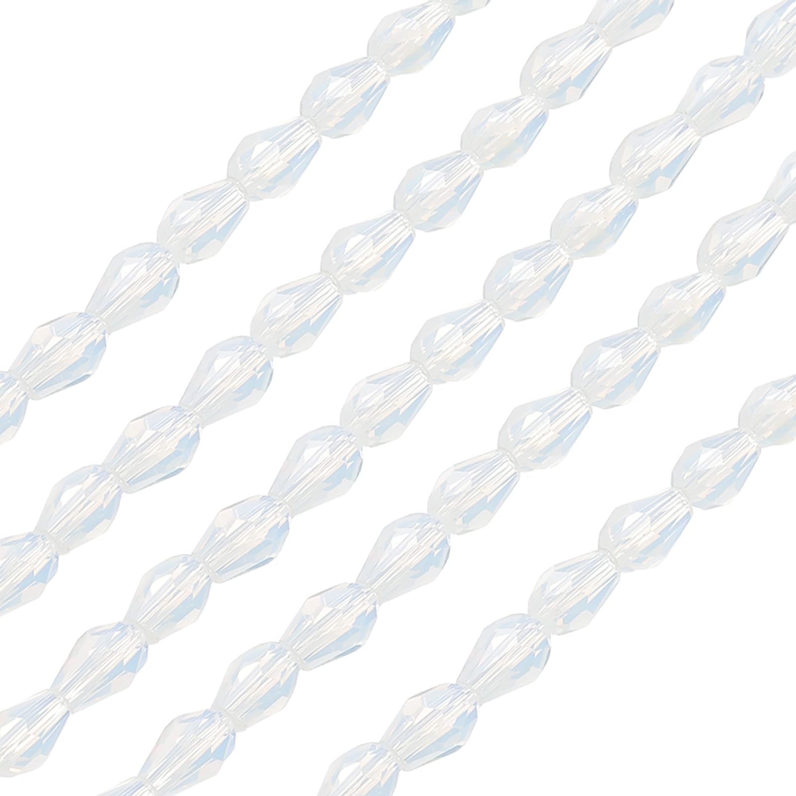 PATIKIL Teardrop Faceted Beads, 325 Pcs Clear Bicone Birthstone Bead Glass Crystal Assortments Vertical Hole Shape for DIY Crafting Bracelet Necklace Jewelry Making, 4x6mm