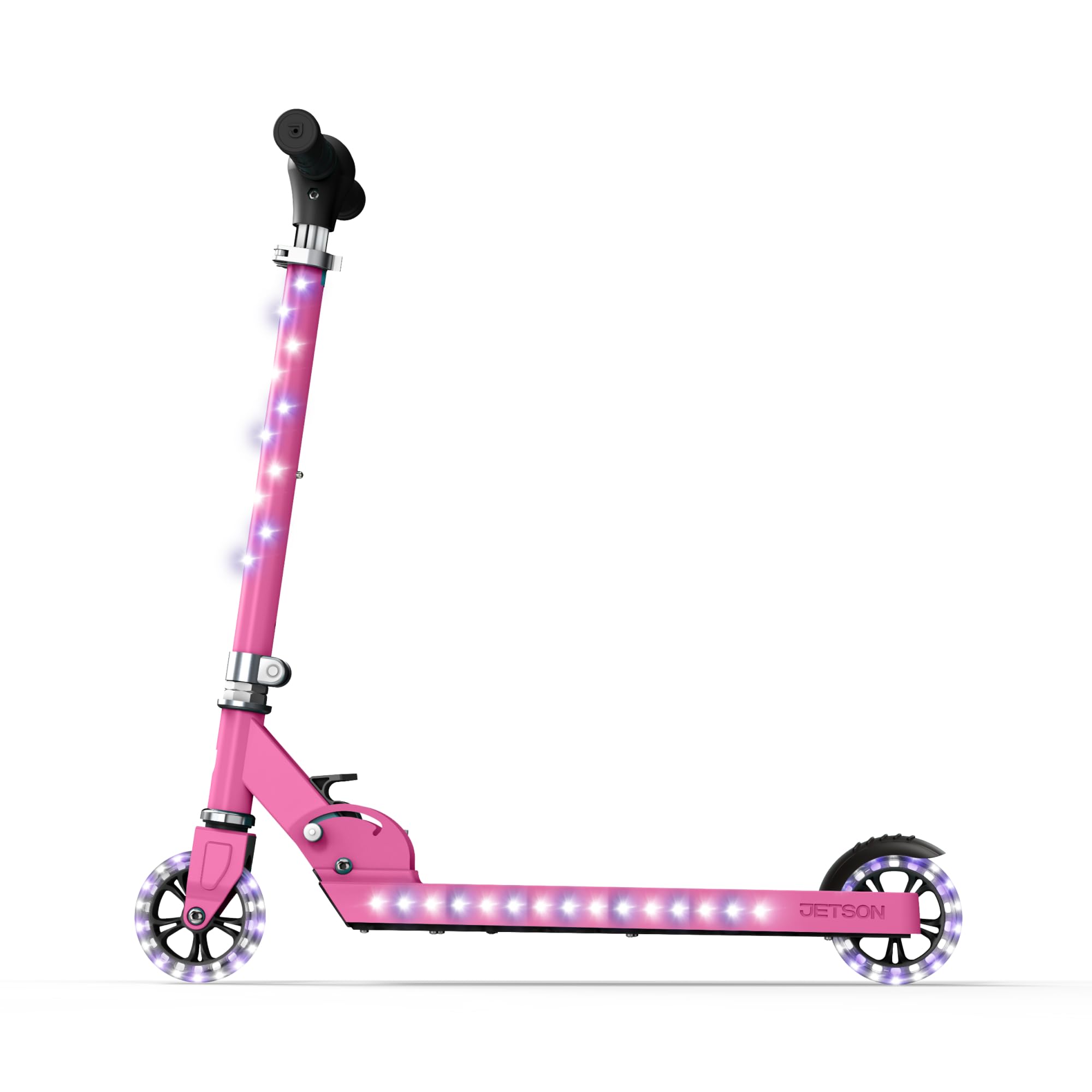 Photo 1 of ***DAMAGE -SELLING AS IS PARTS ONLY*** Jetson Scooters - Jupiter Kick Scooter (Pink) - Collapsible Portable Kids Push Scooter - Lightweight Folding Design with High Visibility RGB Light Up LEDs on Stem, Wheels, and Deck