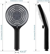 OFFO Shower Head 6 Modes Matte Black Handheld 130mm Large Head view 7