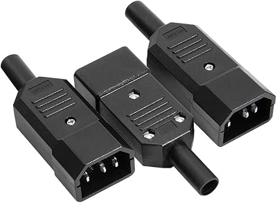 Sourcing Map 3Pcs AC250V 10A IEC320 C14 Male 3 Terminals Power Socket