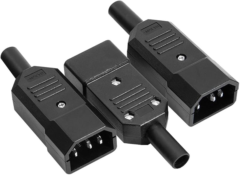 Sourcing Map 3Pcs AC250V 10A IEC320 C14 Male 3 Terminals Power Socket