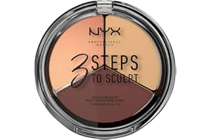 NYX PROFESSIONAL MAKEUP 3 Steps to Sculpt, Face Sculpting Contour Palette – Medium