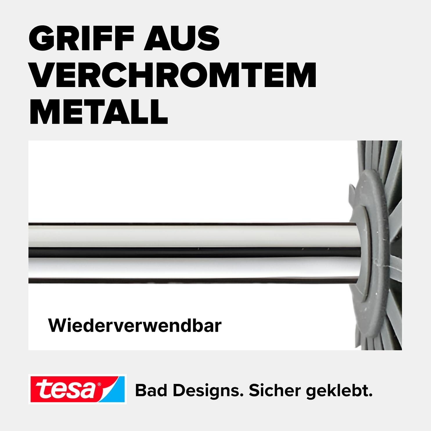 tesa Silikon-WC-Bürste - hygienische Ersatz-Toilettenbürste zur Verwendung in Allen tesa WC-Bürstengarnituren - Griff aus verchromtem Metall - Dunkelgrau - 37,4 x 7,1 x 7,4 cm 7