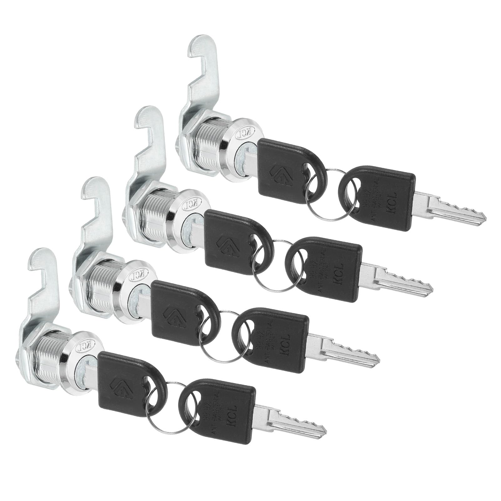 PATIKIL Drawer Locks with Keys 4 Pcs 13/16"(20mm) Cabinet Cam Locks Zinc Alloy Tool Box Lock Replacement Keyed Alike for Cupboard Household Mailbox RV Door Lock, Silver
